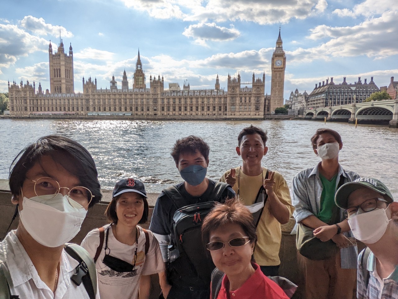 Group photo in Westminster Bridge, London